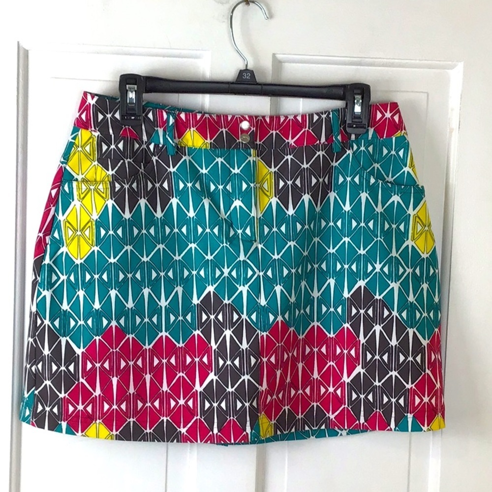 Slazenger Golf Skirt Multicolored Geometric EUC